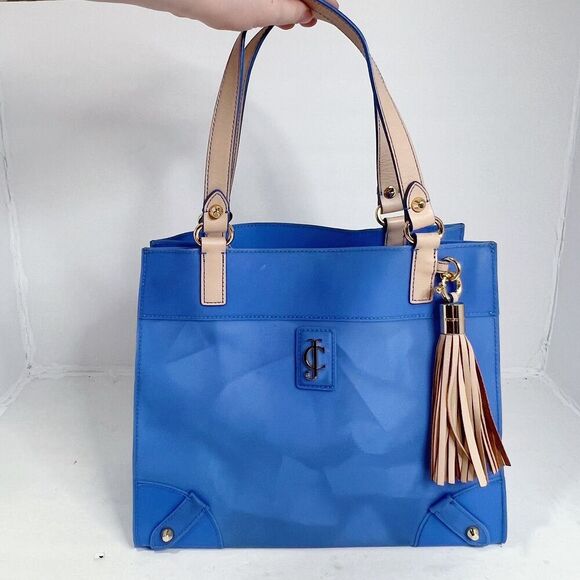 Juicy Couture RARE y2k Vintage Blue Jelly Plastic Tote Bag Shoulder Bag - Picture 2 of 12